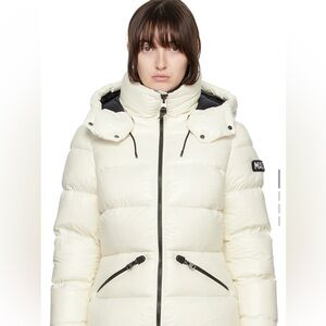 Mackage White Madalyn V Down Jacket
